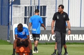 Marllon e Carille durante reapresentação do elenco para temporada 2019
