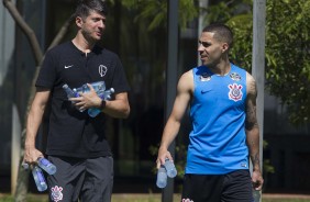 Fbio e Gabriel no treino de hoje no CT Joaquim Grava