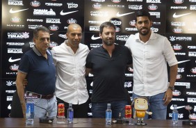 Jorge Kalil, Emerson Sheik, Dulio Monteiro e Vilson durante coletiva de apresentao