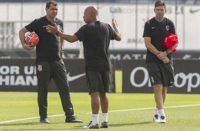 Carille e Cuca no treino de hoje no CT
