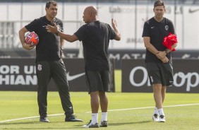 Carille  e Cuca no treino de hoje no CT