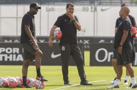 Fabinho e Carille no treino de hoje no CT