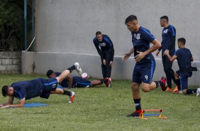 Joo Celeri no treinamento de hoje para o prximo desafio do Timo na Copinha 2019