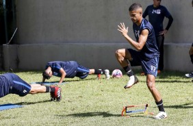 Vitinho durante treinamento do Corinthians para o prximo desafio na Copinha 2019