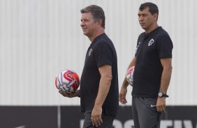 Walmir Cruz e Carille durante treino desta quinta-feira no CT Joaquim Grava