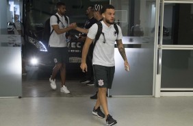 Andr Lus chega  Arena Corinthians para jogo contra o So Caetano, pelo Campeonato Paulista