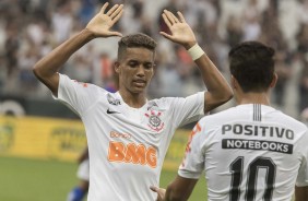 Pedrinho durante empate com São Caetano na Arena Corinthians
