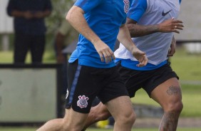 Boselli e Michel Macedo no treinamento de hoje no CT