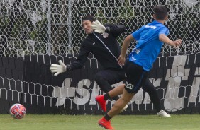 Vital e Cássio no treino de hoje no CT Joaquim Grava