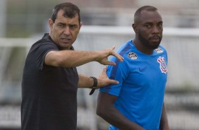 Carille e Manoel no treino de hoje no CT