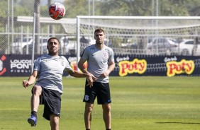 Gabriel e Mauro Boselli no treino de hoje no CT Joaquim Grava