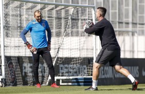 Goleiro Walter no treinamento de hoje no CT Joaquim Grava