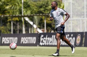 Henrique e Ralf durante o treinamento de hoje no CT Joaquim Grava