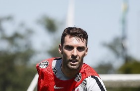 Mauro Boselli no treinamento de hoje no CT; jogador pode ser titular contra o RB Brasil