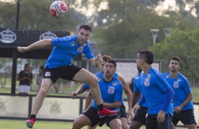 Mauro Boselli no treinamento de hoje no CT; Timão encara o RB Brasil, na quarta-feira