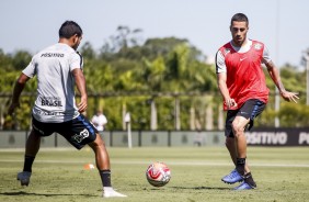 Sornoza e Gabriel no treinamento para enfrentar o RB Brasil