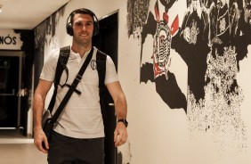 Boselli chega ao vestiário da Arena Corinthians para o jogo contra o Red Bull