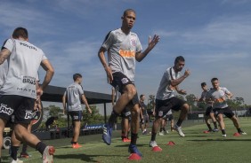 João Victor no treino preparatório para enfrentar o Palmeiras, pelo Paulistão 2019