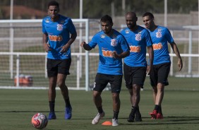 Jogadores treinam para encarar o prximo desafio pelo Paulisto, contra o Novorizontino