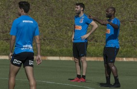 Os atacantes Boselli e Vagner Love no treino deste sbado no CT Joaquim Grava