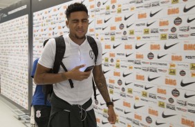 Gustavo chegando  Arena Corinthians para o primeiro Majestoso de 2019