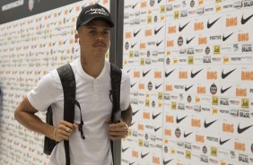 Richard chegando aos vestiários da Arena Corinthians para o primeiro Majestoso da temporada