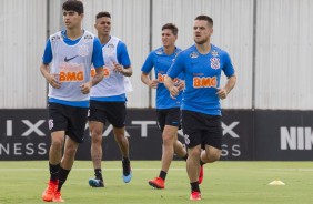 Araos e Ramiro na reapresentao do Corinthians aps vitria sobre o So Paulo, por 2 a 1