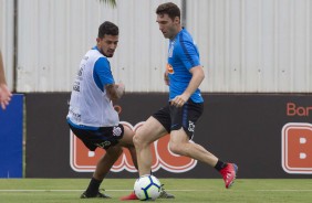 Pedro Henrique e Boselli na reapresentao do Corinthians aps vitria sobre o So Paulo, por 2 a 1