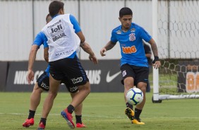 Sergio Daz na reapresentao do Corinthians aps vitria sobre o So Paulo, por 2 a 1