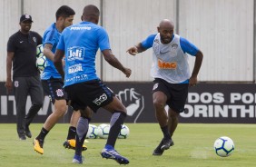 Vagner Love na reapresentao do Corinthians aps vitria sobre o So Paulo, por 2 a 1