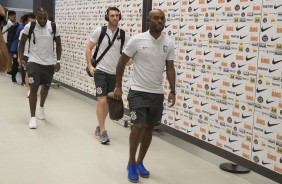 Love e Boselli chegando  Arena Corinthians para jogo contra o Avenida