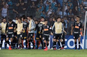 Comemorao dos jogadores do Corinthians ao eliminar o Racing, pela Sul-Americana