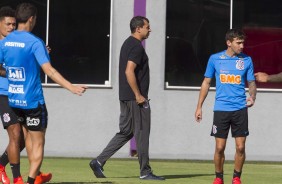 Carille e Mosquito no treinamento de hoje no CT