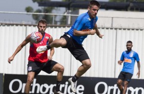 Henrique e Ramiro no CT Joaquim Grava durante treinamento desta quarta-feira de cinzas