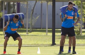 Richard e Pedro Henrique treinando duro no CT Joaquim Grava