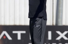 Treinador Fábio Carille em treinamento no CT Joaquim Grava para duelo contra o Santos