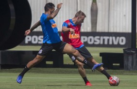 Ralf e Carlos Augusto no treinamento deste sbado no CT Joaquim Grava