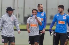 Anselmo, Jadson, Walter e Caque no treino desta segunda-feira