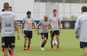 Sergio Daz, Rgis e Mateus Vital no treino de hoje no CT Joaquim Grava