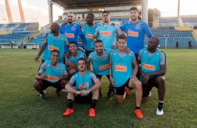 Jogadores do Corinthians durante treino em Fortaleza, antes do jogo contra o Cear