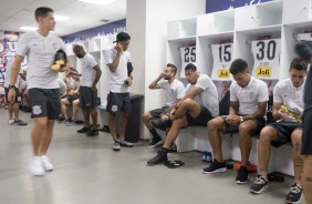 Jogadores no vestirio antes do jogo contra o Cear, pela Copa do Brasil