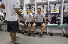 Ramiro e Boselli no vestirio do Castelo antes do jogo contra o Cear, pela Copa do Brasil