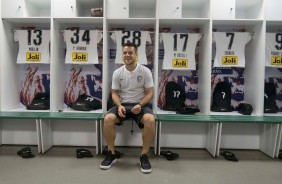Ramiro no vestiário do Castelão antes do jogo contra o Ceará, pela Copa do Brasil