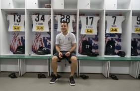 Ramiro no vestirio do Castelo antes do jogo contra o Cear, pela Copa do Brasil