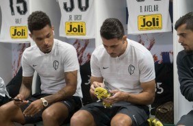 Urso e Avelar antes do jogo contra o Ceará pela Copa do Brasil