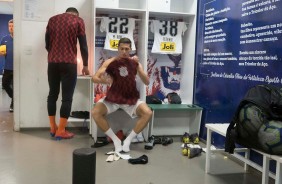 Vital no vestiário antes do jogo contra o Ceará, pela Copa do Brasil