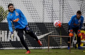 Cássio treina no CT para duelo contra o Oeste, pelo Campeonato Paulista