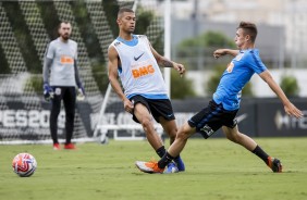 Joo Victor e Carlos no treino deste sbado no CT Joaquim Grava