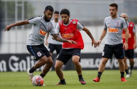 Marquinhos, Sergio Daz e Ramiro no treino de hoje no CT Joaquim Grava