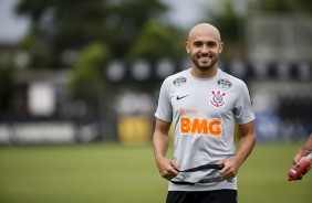 Régis no treinamento de hoje no CT Joaquim Grava